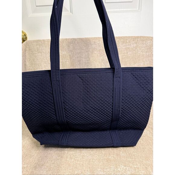 Vera Bradley Womens Quilted Monogrammed Travel Backpack & Tote Bag Set Navy Blue main image 10